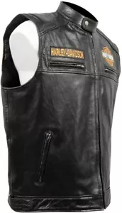 New Customized Harley Davidson Leather Motorbike Vest Motorcycle Waistcoat Black - Picture 1 of 3