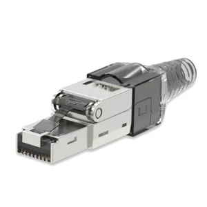Netzwerkstecker CAT 7 Werkzeuglos RJ45 Netzwerk Stecker für Verlegekabel Metall - Bild 1 von 8