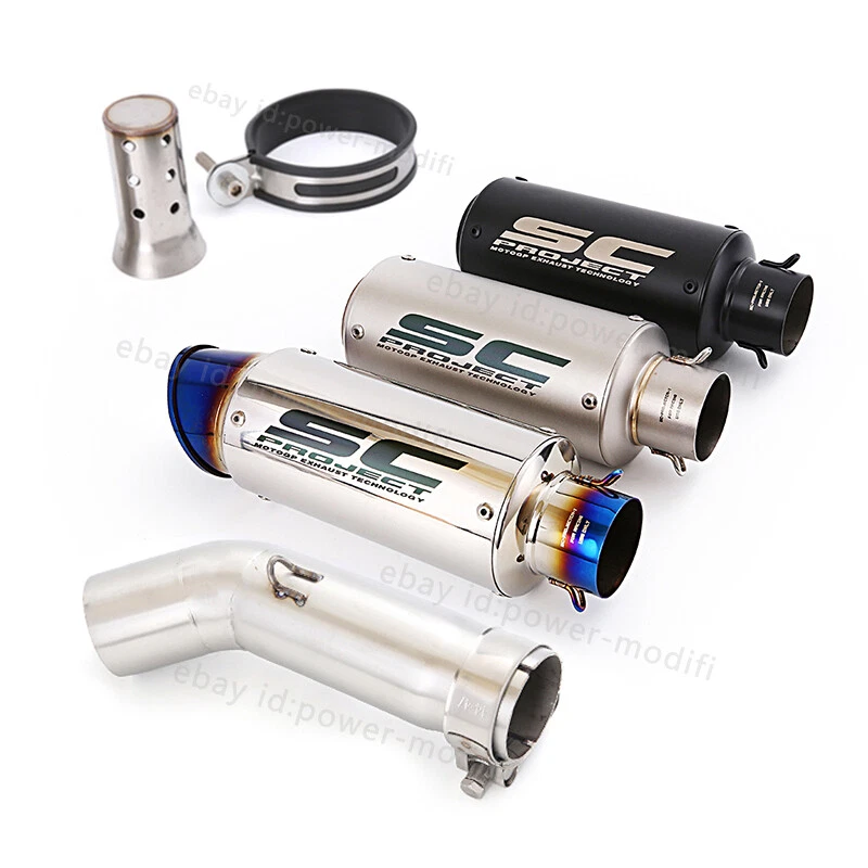 Silenciador preto pontas 51mm tubo de escape médio para Suzuki GSXR750 GSXR600 2011-2025 - Imagem 1 de 4