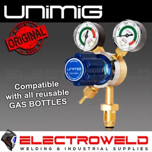 UNIMIG Twin Gauge Argon Gas Regulator CO2 Welding Pressure Flow Meter ARGONREG - Picture 1 of 6