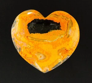 Bumble Bee Jasper Polished Heart Stone Carving Geode Decor 55mm 51g H1455 - Imagen 1 de 10