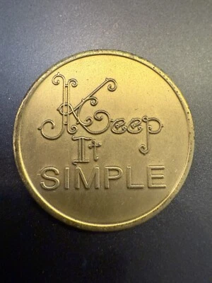 AA Keep It Simple AA Recovery Medallion Chip Bronze Script - P25509 - Image 1 of 2