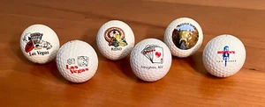 Six (6) Nevada Las Vegas Reno Casino Poker Gaming Collectible Logo Golf Ball Lot - Picture 1 of 7