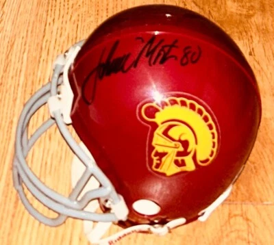 Johnnie Morton autographed signed autograph USC Trojans Riddell mini helmet JSA - Image 1 of 2
