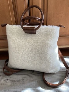 Anthropologie Elliott Sherpa Convertible Backpack Tote Bag $188 - Picture 1 of 11