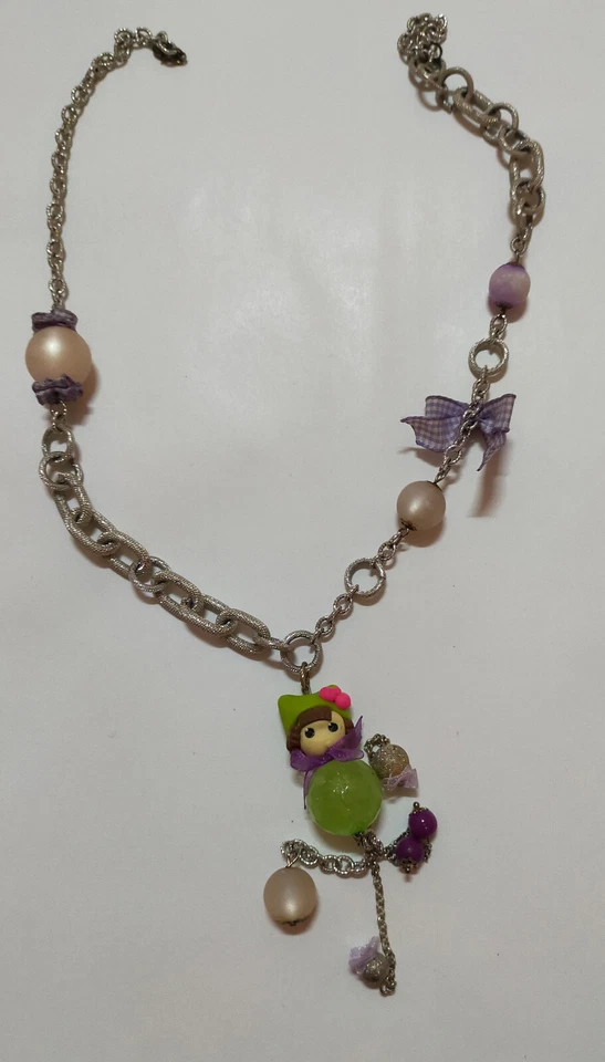 Collana color argento con ciondolo - Immagine 1 di 2