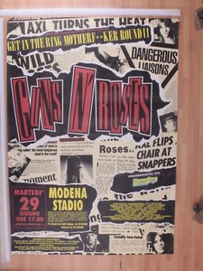 Poster Originale Manifesto Concerto Guns N' Roses Modena 29/06/1993 86X69 Cm - Foto 1 di 1