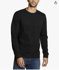 Eddie Bauer Mens Black Long Sleeve Crew Tee Shirt 100% Cotton  Size 2XL - Picture 1 of 8
