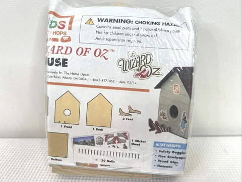 Home Depot Kids Workshop Wizard Of Oz Birdhouse Kit Unopened NEW Wicked Witch Cover