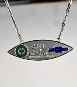1958 CHEVROLET KANSAS CITY Old Bowtie Logo Sterling Silver Tie Clasp Pendant - Picture 1 of 7