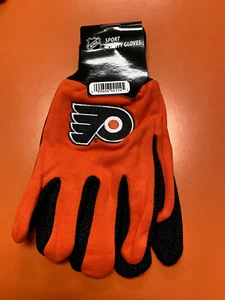 Phila. Flyers Orange and Black 2-Tone Team Logo Licensed Sport Utility Gloves - Picture 1 of 2