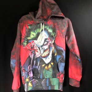 Joker 3D Printed Hoodie Sweatshirt BATMAN Men's Medium Sublimated All Over Print