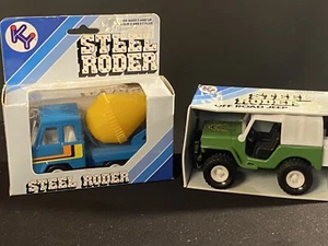Lot of 2 KY Toys Steel Roder Vehicles - Cement Mixing Truck and Jeep Truck - Picture 1 of 4