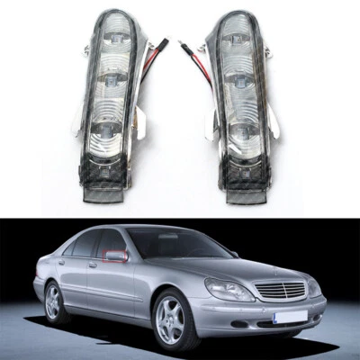 Pair For Mercedes Benz W220 W215 S/CL 1999-2003 Side Mirror Turn Signal Light Foto 1 de 4