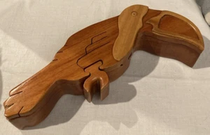 Wooden Toucan Shaped Puzzle Hidden Compartment Box - Picture 1 of 9