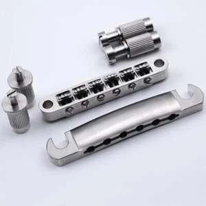 Titanium Alloy Tune-O-Matic Roller Bridge Stop Bar Tailpiece Combo Fit Les Paul - Picture 1 of 3