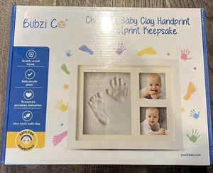 Bubzi Charming Baby Clay Handprint & Footprint Keepsake Kit -NEW/SEALED w/ frame - Picture 1 of 2
