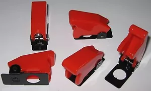 5 X Full Size Toggle Switch Safety Cover - RED - Designed for 15/32" Switches - Foto 1 di 7