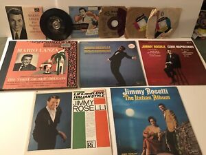JIMMY ROSELLI MARIO LANZA LOT OF LPs 45s and 78s EXCELLENT ORIGINAL VINTAGE