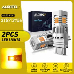 AUXITO 3157 3156 Amarillo Ámbar LED Señal de giro Bombillas de luz de estacionamiento Sin errores Nuevo - Imagen 1 de 9