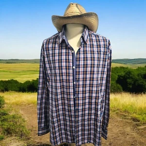 Stone Rose Mens Designer Long Sleeve Multicolor Plaid Casual Shirt Size 7 XLarge - Picture 1 of 7