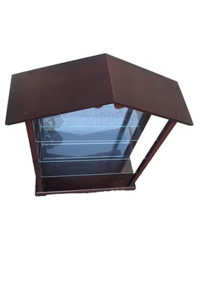 52122 Estantes de Vidrio Abierto de Caoba Curio Whatnot Estante de Pared Foto 1 de 4