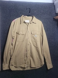 Denim & Supply Ralph Lauren hellbraunes Herrenhemd blau amerikanische Flagge Größe Medium - Bild 1 von 6