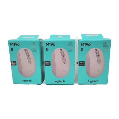 3pk Logitech Wireless Connection Ports M196 Mouse Bluetooth Compact - Image 1 of 3