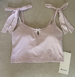 Lululemon Nulu Bow-Detail Tank Top Balletcore Pink Organza Gr. Small S NEU - Bild 1 von 6