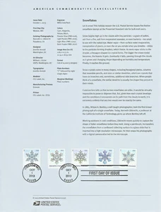 Briefmarken USA: 2013 Schneeflocken, Andenkenseite, Ersttag. SP 1905 - Bild 1 von 1