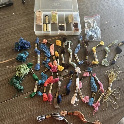 Lot Of Used/New DMC floss 100% Cotton embroidery thread skeins and extras - Image 1 of 4