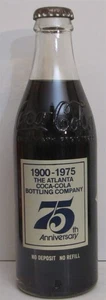 Coca-Cola Alanta 75th Anniversary Commemorative Soda Bottle (FULL) 1975 - Picture 1 of 3