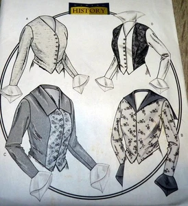 * 1910s BASQUE SHIRT WOMENS Costume Butterick Sewing Pattern 6-8-10 UC - Picture 1 of 2