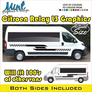L3 CITROEN RELÉ AUTOCARAVANA CÁMPER FURGONETA RAYAS GRÁFICOS CALCOMANÍAS CUALQUIER COLOR 014 - Imagen 1 de 4