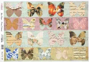 Papel de arroz A/4 para decoupage by Cadence - mariposas shabby chic - Imagen 1 de 1