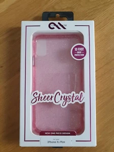 Case-Mate iPhone XS MAX Slim Case 10 Ft Drop Protection | Sheer Crystal Pink - Picture 1 of 2