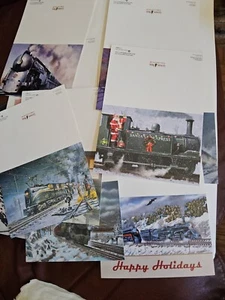 UNUSED Leanin' Tree Holiday Christmas NYE TRAIN Cards Box of 11 Plus Envelopes B - Picture 1 of 4