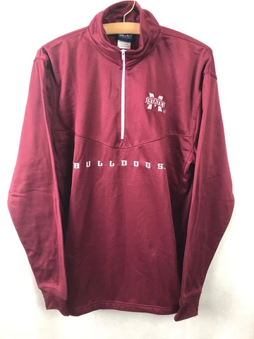 OVB NCAA Mississippi State Bulldogs Sz Large Pullover Shirt 1/4 Zip Maroon A14 Cover