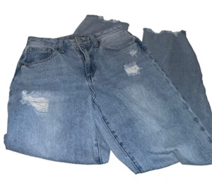 Joes Jeans Straight Leg Raw Hem Distressed Jeans Sz 26 Light Wash - Picture 1 of 8