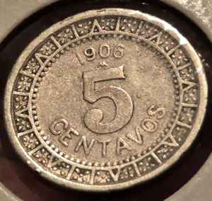1906 Mexican 5 Centavos *Over 5* Variety! Rare 100+ Year-Old Piece of Mexicana! - Picture 1 of 3