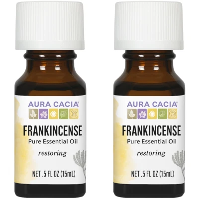 Aceite esencial de incienso Aura Cacia 15 ml, paquete de 2, mezcla restauradora Foto 1 de 4