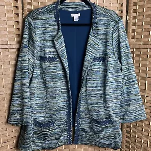 Chaqueta Blazer Chico’s Mujer Talla 4 Abierta Manga 3/4 Bolsillos - Imagen 1 de 9