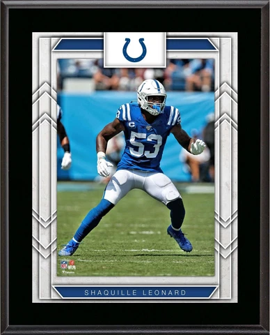 Shaquille Leonard Indianapolis Colts 10.5" X 13" Sublimated Player Plaque Cover