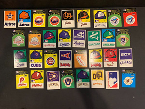 1980 Fleer Laughlin World Series Glossy Team Stickers Logo 58 Different Set Lot