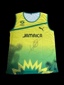 Chaleco de Sprint Jamaica Firmado a Mano Usain Bolt 1  - Imagen 1 de 1