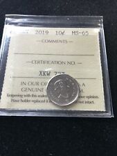 2019  ICCS  Graded Canadian,  ¢10  Cent, **MS-65**