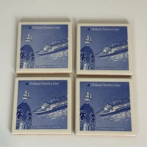 4 Vintage Holland America Line Delfter Fliesen Kreuzfahrtschiff Untersetzer - Bild 1 von 8