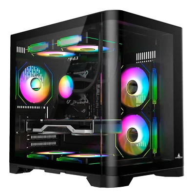 Iceberg Gaming PC Case Crystal Wave M  curved tempered Glass and three aRGB fans - Image 1 of 4