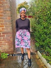 Ankara Skirt African  African Print Skirt Midi Skirt with Pockets+FREE HEADWRAP