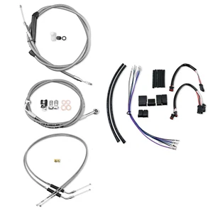 SS Handlerbar 16" Chrome Cable Brake Kit For 2011-2015 Harley Softail No ABS  - Bild 1 von 4